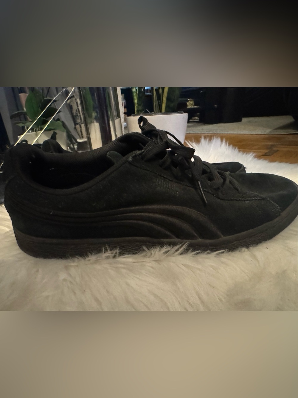 Men's Black Suede Athletic Sneakers - Unbranded